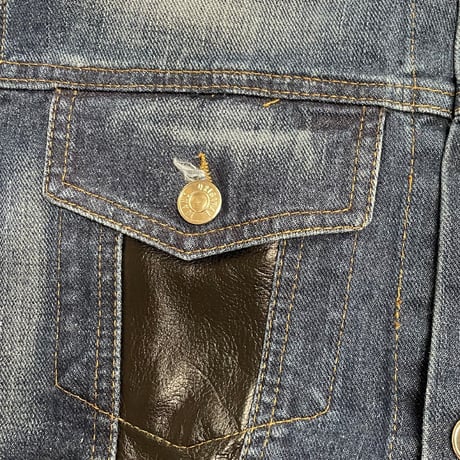 00s Euro Denim × PVC Trucker Jacket / Made In Italy