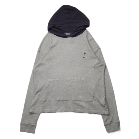 90s 【Polo by Ralph Lauren】Polo bear waffle cotton hoodie