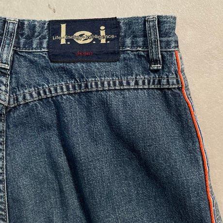 90-00s Side line Baggy Flare Denim