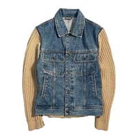 "Diesel" Denim × Cotton Knit Trucker Jacket