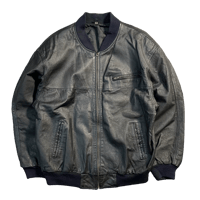 80s- Leather Zip up Blouson