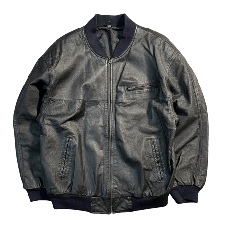 80s- Leather Zip up Blouson