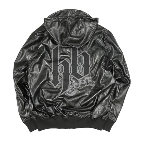 00s PU Leather Zip up Hoodie