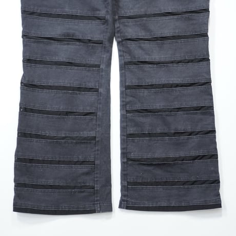 Mesh design flare trousers