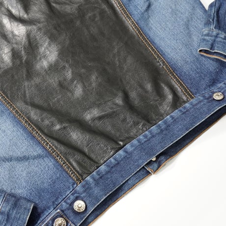 00s Euro Denim × PVC Trucker Jacket / Made In Italy