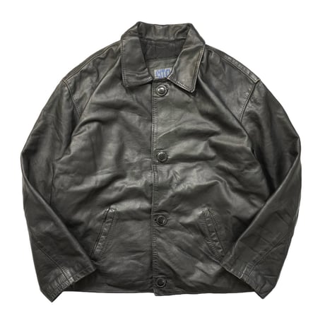 90s- Short Length Wide Leather Jacket