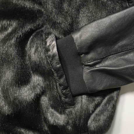Fake fur Docking Leather Blouson
