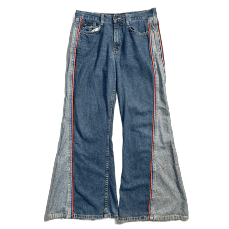90-00s Side line Baggy Flare Denim