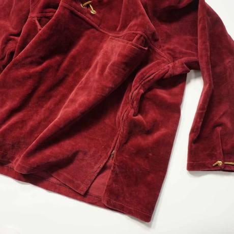 60s Lace up Velour Skipper Pullover