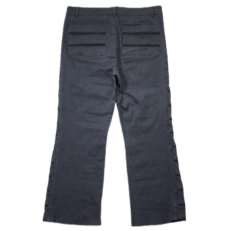 Mesh design flare trousers