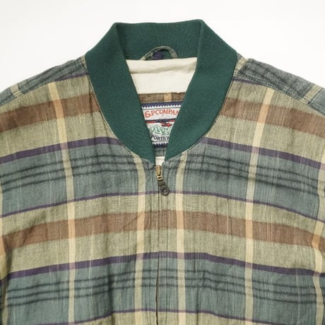 80s-90s Euro Linen × Rayon Bomber Jacket
