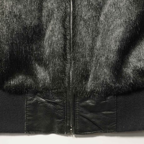 Fake fur Docking Leather Blouson
