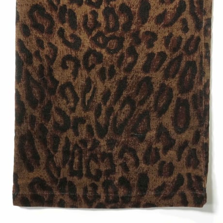 00s- Leopard Pattern Velor Semi-flare Pants