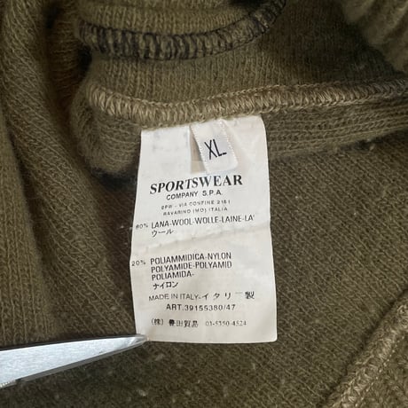 "Stone Island" 2003A/W Wool×Nylon Contrast Stitch Knit Sweater