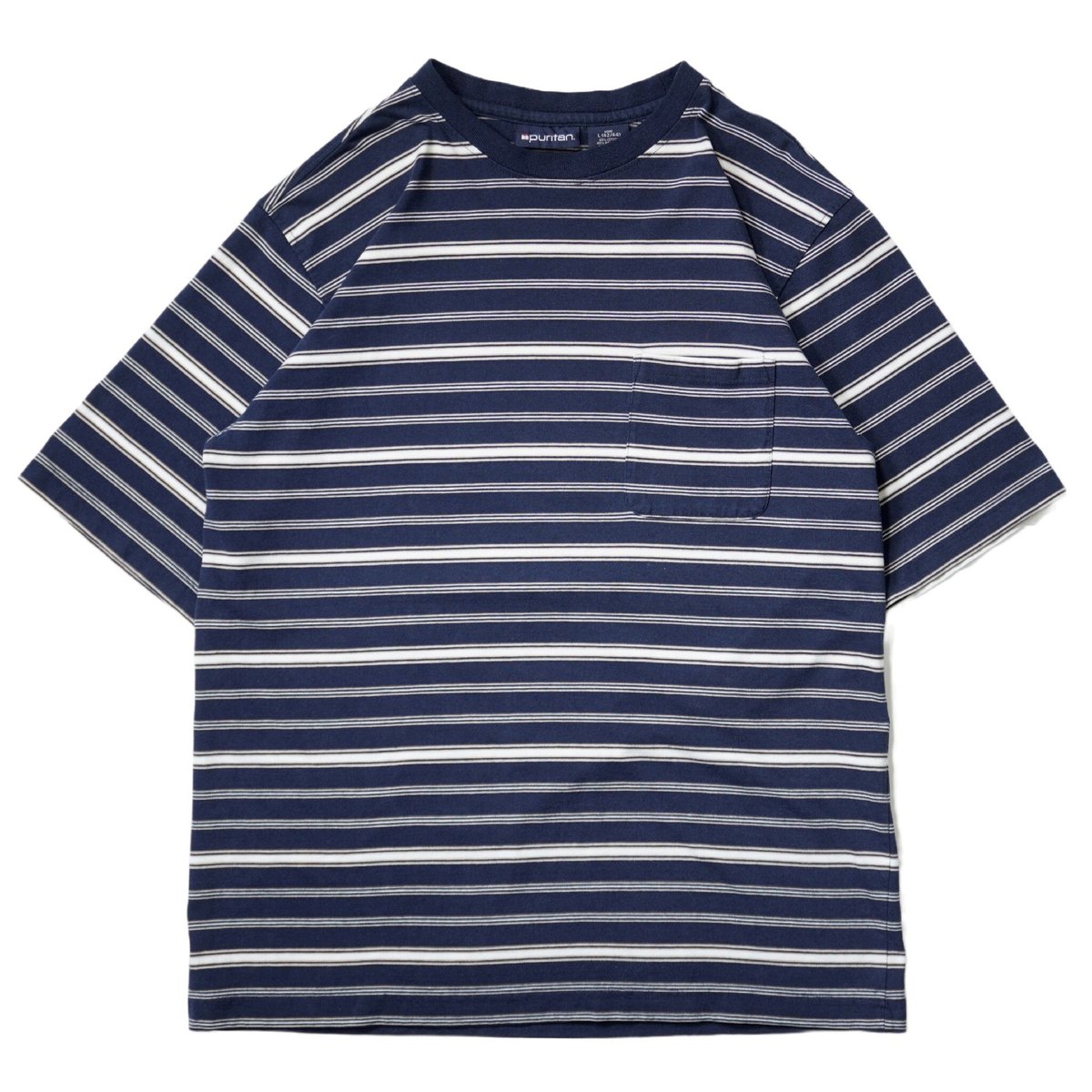 PURITAN ボーダー Tシャツ 90-00's Puritan ボーダー柄 ポケットTシャツ - used&vintage