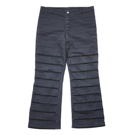 Mesh design flare trousers