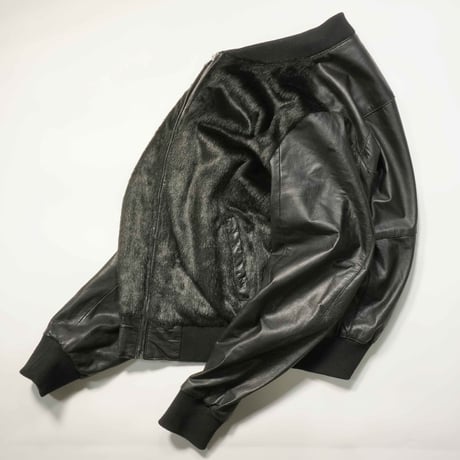 Fake fur Docking Leather Blouson