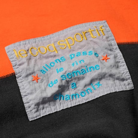 80s "le coq sportif" Nylon switching sweat shirt
