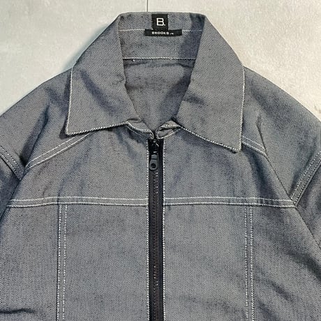 00s- Euro Denim Zip up Short Jacket