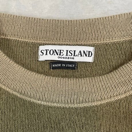 "Stone Island" 2003A/W Wool×Nylon Contrast Stitch Knit Sweater