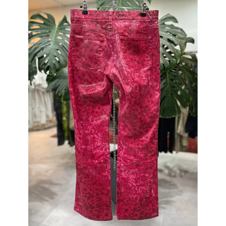 00s Python Pattern Semi Flare Pants