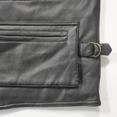 90s Multi pockets PVC Leather Vest
