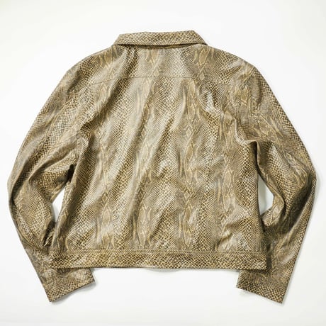 90s- PVC Python Leather Short Jacket