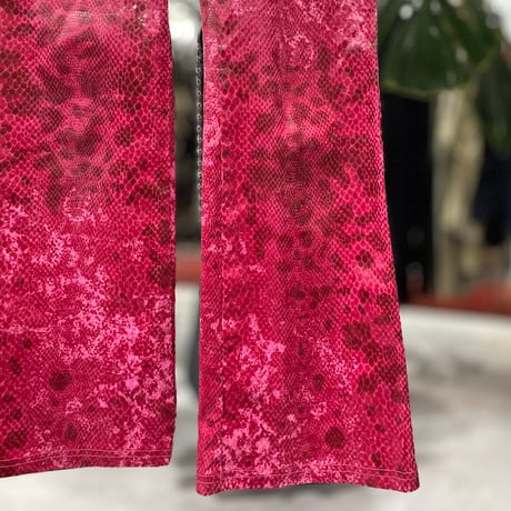 00s Python Pattern Semi Flare Pants