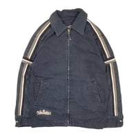 00s Y2K Color denim Zip up shirt