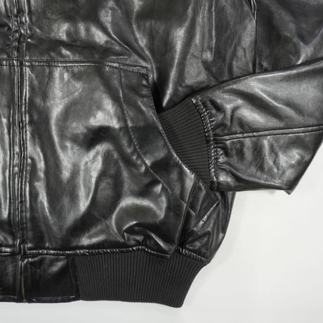 00s PU Leather Zip up Hoodie