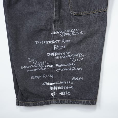 00s lettering baggy denim