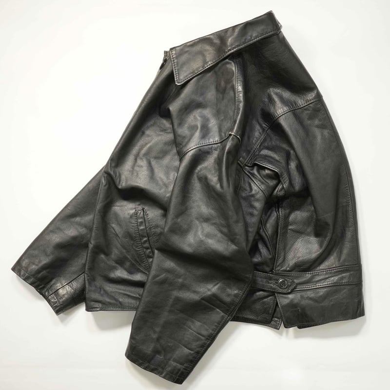 90s- Short Length Wide Leather Jacket | TRiLLOGY