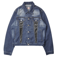 00s Euro Denim × PVC Trucker Jacket / Made In Italy