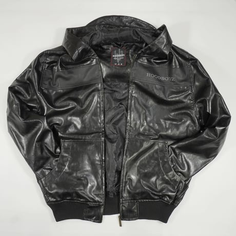 00s PU Leather Zip up Hoodie