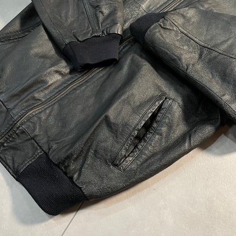 80s- Leather Zip up Blouson