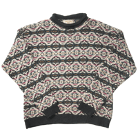 90s Geometric Pattern Roll neck Knit Sweater