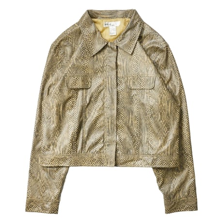 90s- PVC Python Leather Short Jacket