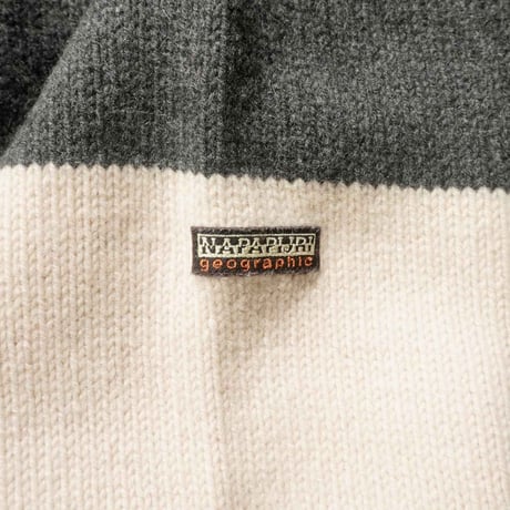 90s- "NAPAPIJRI" Half Zip Wool Knit Sweater