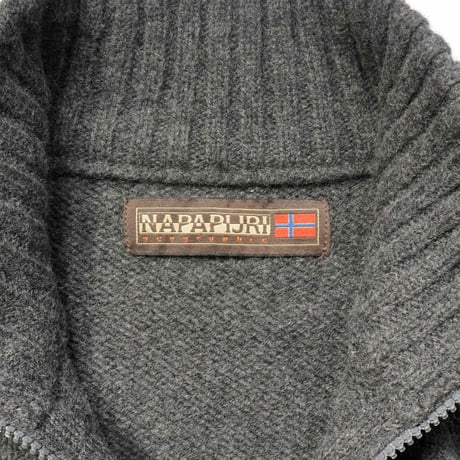90s- "NAPAPIJRI" Half Zip Wool Knit Sweater