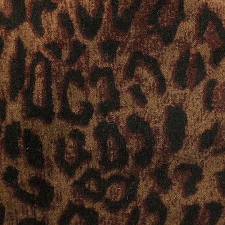 00s- Leopard Pattern Velor Semi-flare Pants