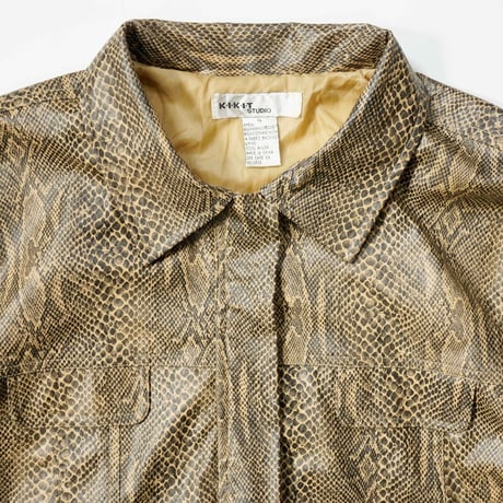 90s- PVC Python Leather Short Jacket