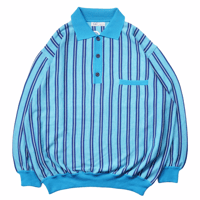 《Dead Stock!!!》80s-90s Stripe Knit Polo L/S Shirt