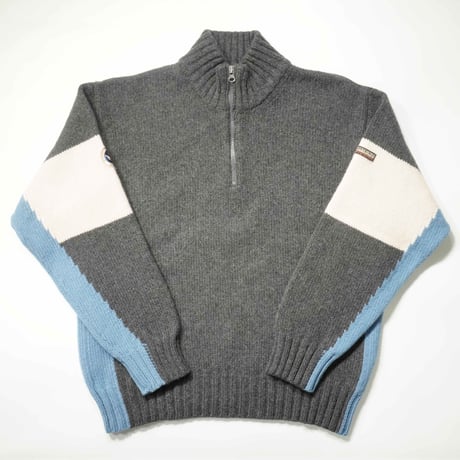 90s- "NAPAPIJRI" Half Zip Wool Knit Sweater