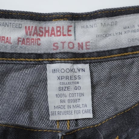 00s lettering baggy denim