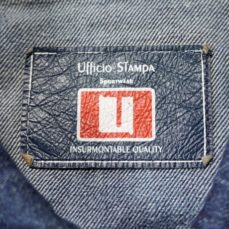 00s Euro Denim × PVC Trucker Jacket / Made In Italy