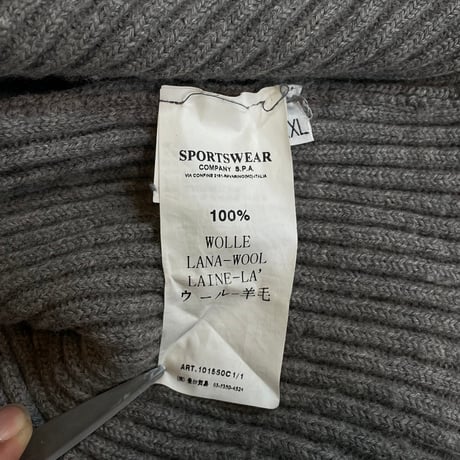 "Stone Island" 2003A/W Ribbed Wool High-Neck Half-Zip Knit Sweater