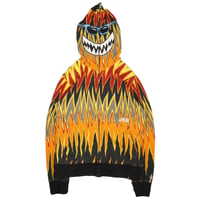 "VOLCOM" Flame pattern Zip up Hoodie