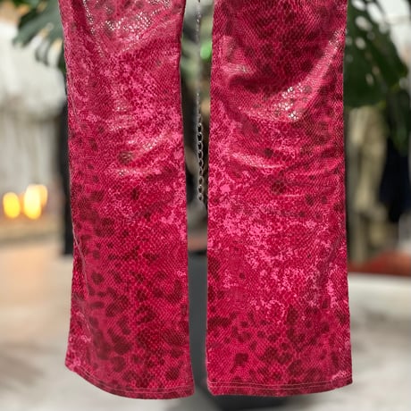00s Python Pattern Semi Flare Pants