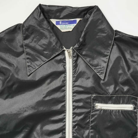70s-80s White stitch design Nylon Short length Jacket