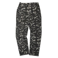 90s Painted design black denim pants